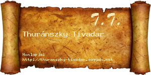Thuránszky Tivadar névjegykártya
